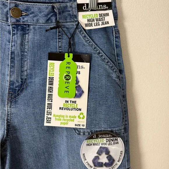 Trendy Wide Leg High Waist Cargo Jeans - Picture 4 of 8